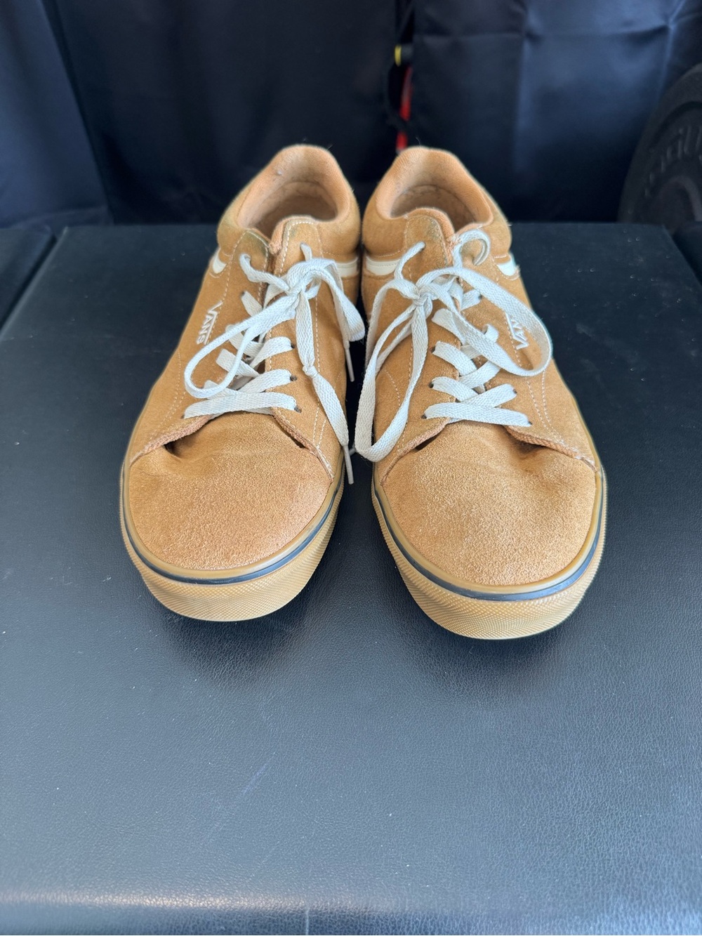 Vans Men’s Low-Top Suede Sneakers in Tan with White Laces